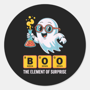 Funny Ghost Chemistry Boo The Element Of Surprise Classic Round Sticker