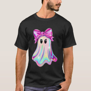 Funny Ghost Coquette Bow Spooky Season Halloween T T-Shirt