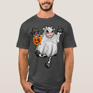 Funny Ghost Cow Halloween Costume T-Shirt