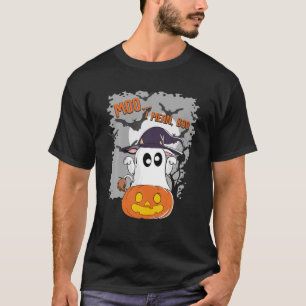 Funny Ghost Cow Witch Pumpkin Moo I Mean Boo Hallo T-Shirt