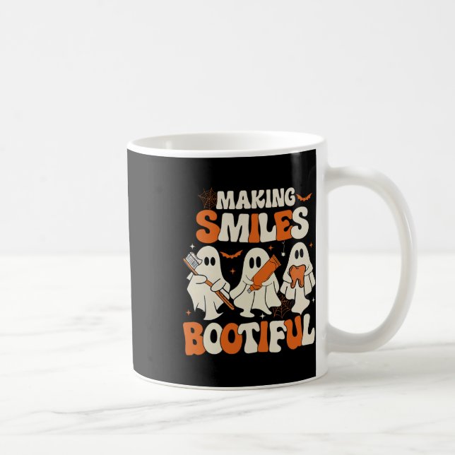 Funny Ghost Dentist Halloween Making Smiles Bootif Coffee Mug (Right)