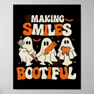 Funny Ghost Dentist Halloween Making Smiles Bootif Poster