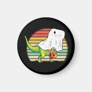 Funny Ghost Dinosaur Halloween Magnet