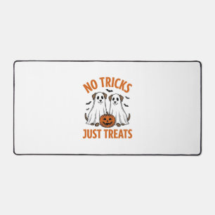 Funny Ghost Dog Halloween No Tricks Just Treats De Desk Mat