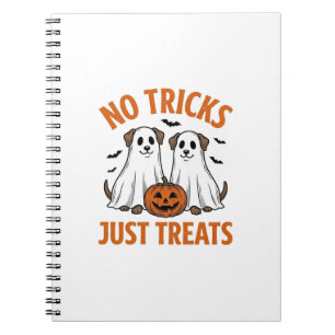 Funny Ghost Dog Halloween No Tricks Just Treats De Notebook
