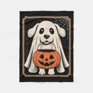 Funny Ghost Dog Halloween Shirt Halloween Dog Fleece Blanket