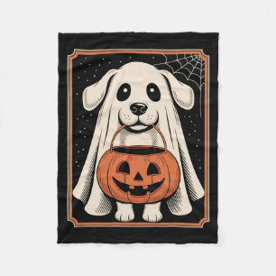 Funny Ghost Dog Halloween Shirt Halloween Dog Long Fleece Blanket