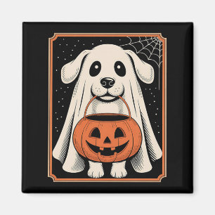 Funny Ghost Dog Halloween Shirt Halloween Dog Magnet