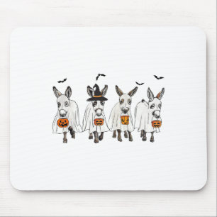 Funny Ghost Donkey Hallowen Donkey Lover Farmer Ha Mouse Pad
