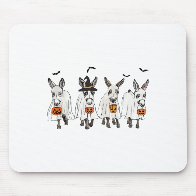 Funny Ghost Donkey Hallowen Donkey Lover Farmer Ha Mouse Pad (Front)