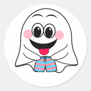 Funny Ghost emoji! Classic Round Sticker