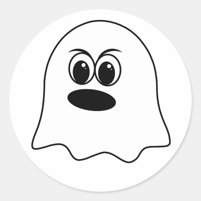 Funny Ghost emoji! Classic Round Sticker (Front)
