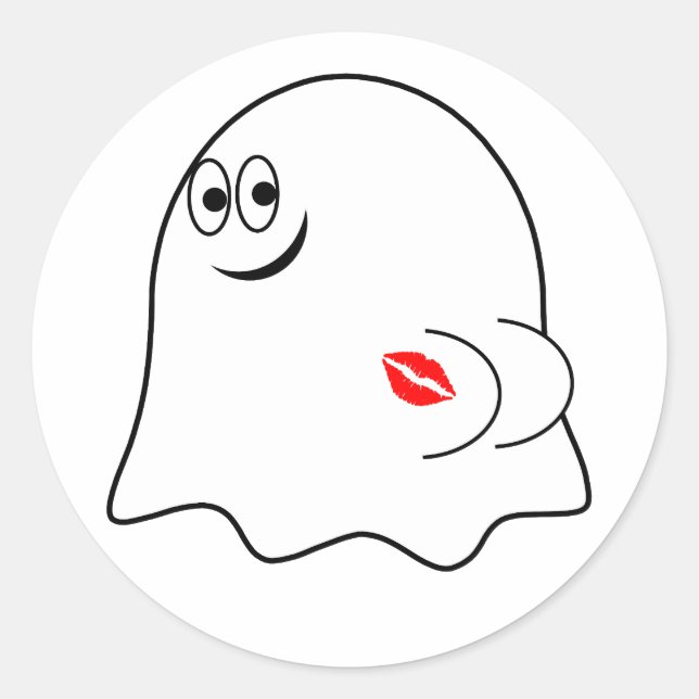 Funny Ghost emoji! Classic Round Sticker (Front)