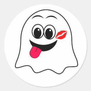 Funny Ghost emoji! Classic Round Sticker