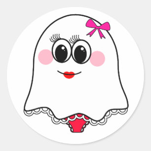 Funny Ghost emoji! Classic Round Sticker
