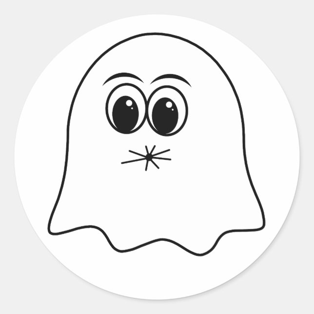 Funny Ghost emoji! Classic Round Sticker (Front)