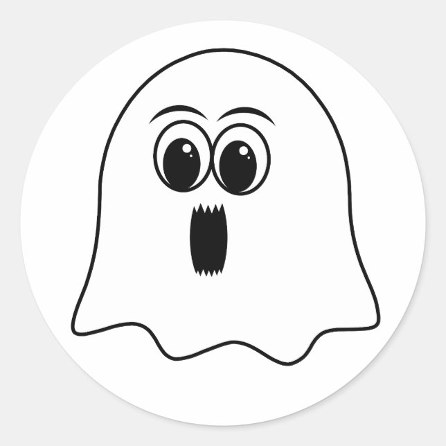 Funny Ghost emoji! Classic Round Sticker (Front)