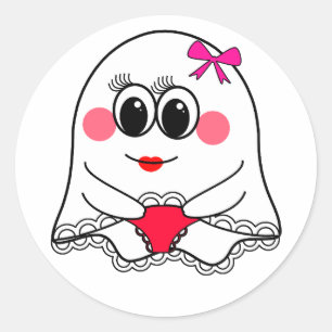 Funny Ghost emoji! Classic Round Sticker