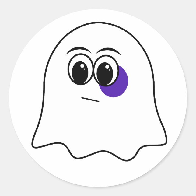 Funny Ghost emoji! Classic Round Sticker (Front)