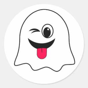 Funny Ghost emoji! Classic Round Sticker