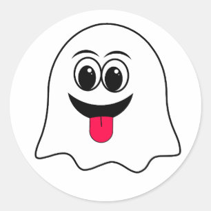 Funny Ghost emoji! Classic Round Sticker