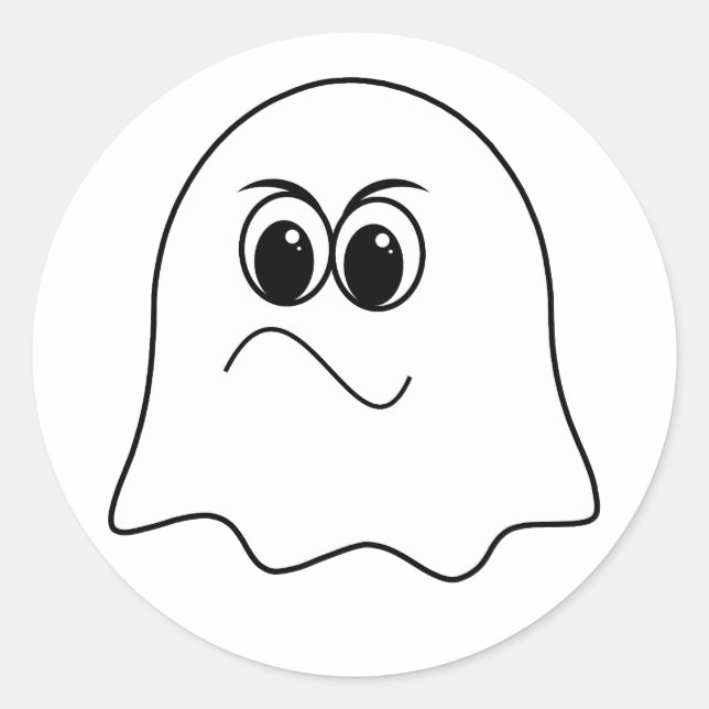 Funny Ghost emoji! Classic Round Sticker (Front)