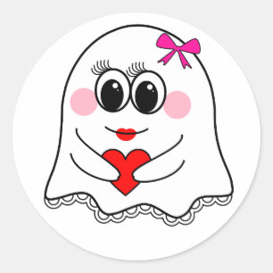 Funny Ghost emoji! Classic Round Sticker