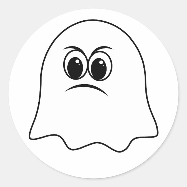 Funny Ghost emoji! Classic Round Sticker (Front)