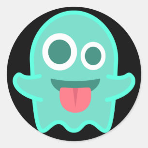 Funny Ghost Emoji Classic Round Sticker