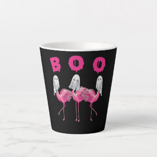 Funny Ghost Flamingo Boo Halloween Costume Gifts Latte Mug