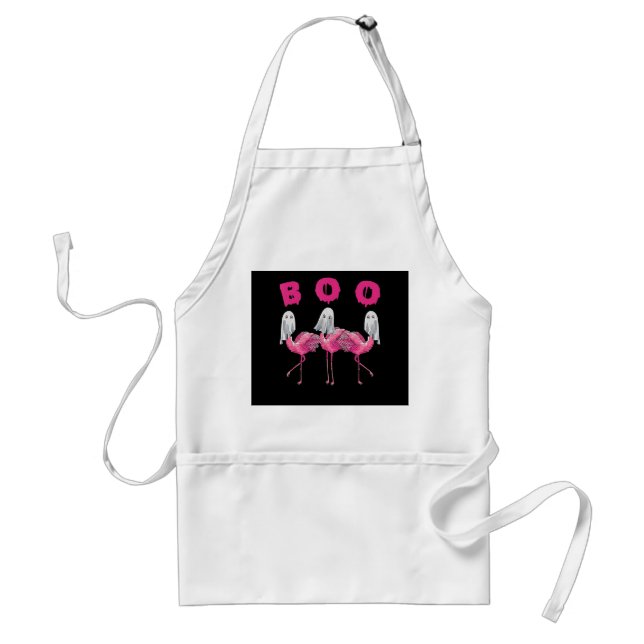 Funny Ghost Flamingo Boo Halloween Costume Gifts Standard Apron (Front)