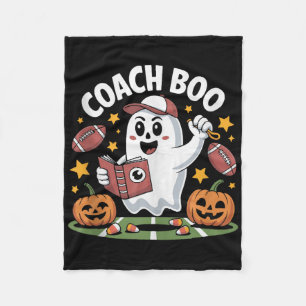 Funny Ghost Football Coach Halloween Design For Sp Fleece Blanket