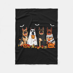 Funny Ghost German Shepherd Halloween Dog Mom Dog  Fleece Blanket