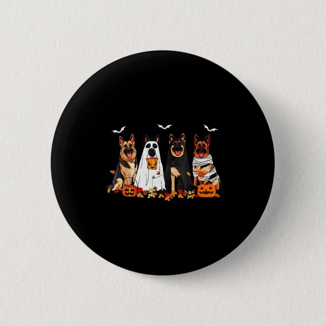 Funny Ghost German Shepherd Halloween Dog Mum Dog  6 Cm Round Badge (Front)