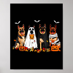 Funny Ghost German Shepherd Halloween Dog Mum Dog  Poster