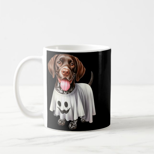 Funny Ghost German Shorthaired Pointer Dog Lover Coffee Mug (Left)