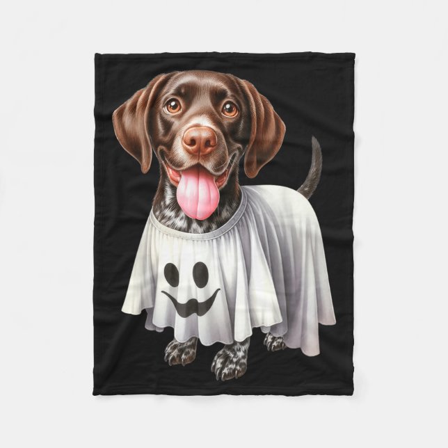 Funny Ghost German Shorthaired Pointer Dog Lover Fleece Blanket (Front)