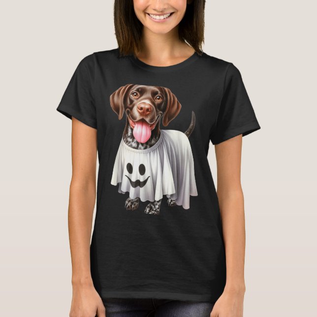 Funny Ghost German Shorthaired Pointer Dog Lover T-Shirt (Front)