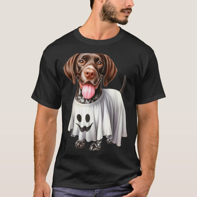 Funny Ghost German Shorthaired Pointer Dog Lover T-Shirt (Front)