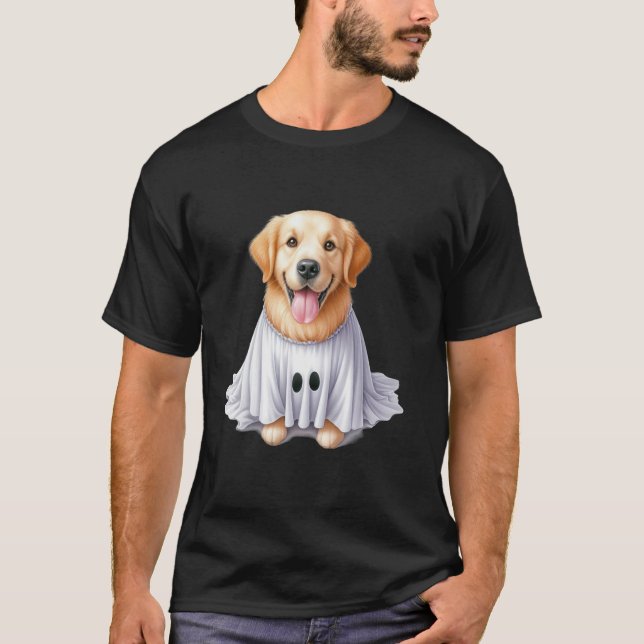 Funny Ghost Golden Retriever Dog Lover Halloween C T-Shirt (Front)