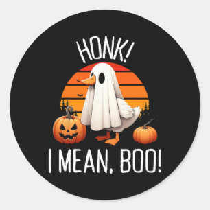 Funny Ghost Goose Honk I Mean Boo Classic Round Sticker