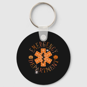 Funny Ghost Halloween Emergency Department Er Crew Key Ring