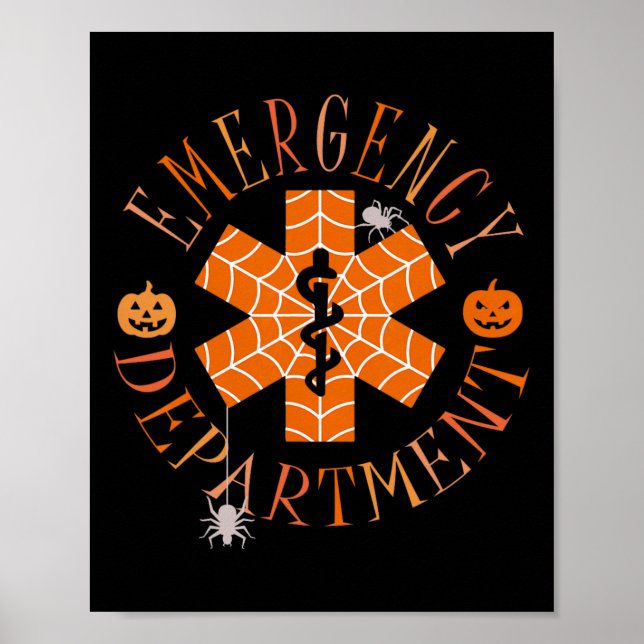 Funny Ghost Halloween Emergency Department Er Crew Poster (Front)