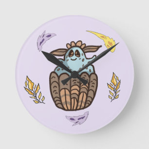 Funny ghost Halloween Round Clock