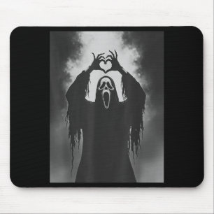 Funny Ghost Hand Heart Sign Soky Costume Halloween Mouse Pad