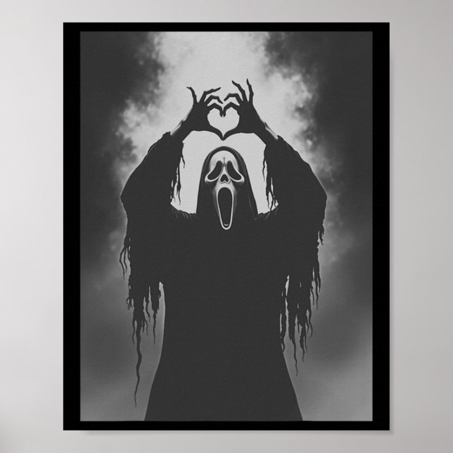 Funny Ghost Hand Heart Sign Spooky Costume Hallowe (Front)