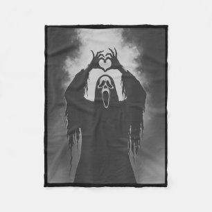 Funny Ghost Hand Heart Sign Spooky Costume Hallowe Fleece Blanket