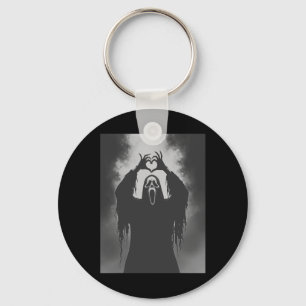 Funny Ghost Hand Heart Sign Spooky Costume Hallowe Key Ring