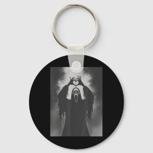 Funny Ghost Hand Heart Sign Spooky Costume Hallowe Key Ring