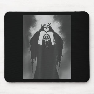 Funny Ghost Hand Heart Sign Spooky Costume Hallowe Mouse Pad